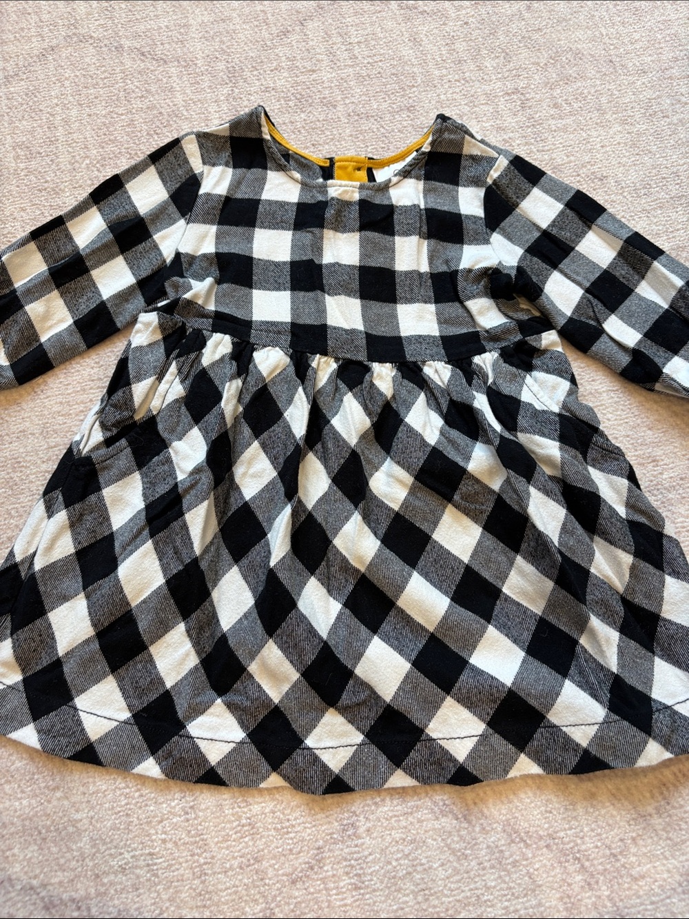 Hanna Andersson Black and White Plaid Flannel Dress